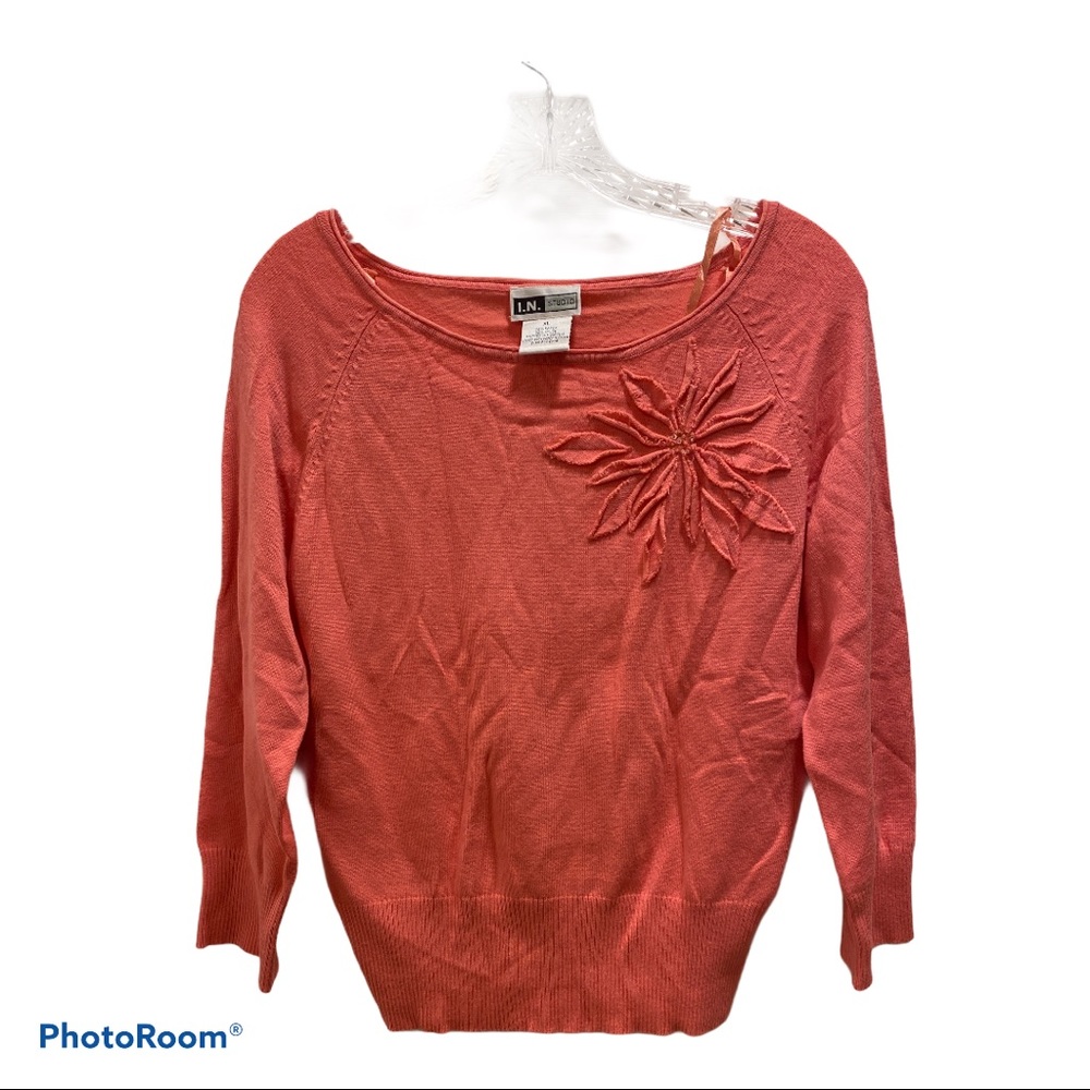 I. N. Studio Peach Sweater